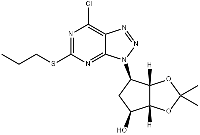 (3AR,4S,6R,6AS)-6-[7-氯-5-(丙硫基)-3H-1,2,3-三氮唑并[4,5-D]嘧啶-3-基]四氢-2,2-二甲基-4H-环戊烯并-1,3-二恶茂-4-醇 结构式