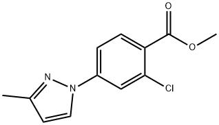 Methyl 2-chloro-4-(3-Methyl-1H-pyrazol-1-yl)benzoate 结构式