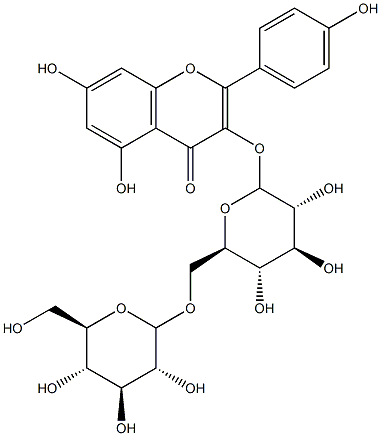 山柰酚 3-龙胆双糖苷 结构式
