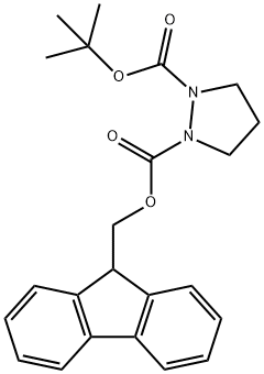 1-((9H-芴-9-基)甲基)2-吡唑烷-1,2-二羧酸叔丁酯 结构式