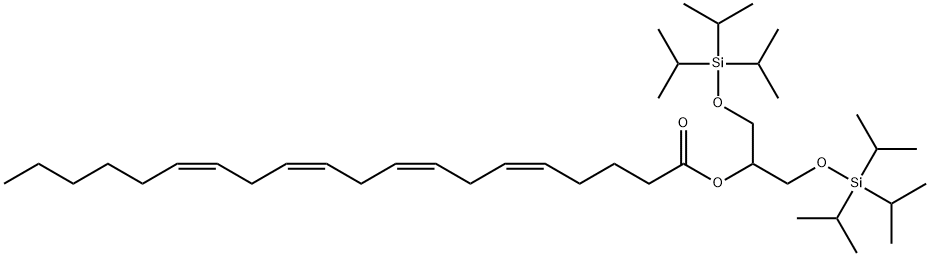(5Z,8Z,11Z,14Z)-2-[[Tris(1-Methylethyl)silyl]oxy]-5,8,11,14-eicosatetraenoic Acid 1-[[[Tris(1-Methylethyl)silyl]oxy]Methyl]ethyl Ester 结构式