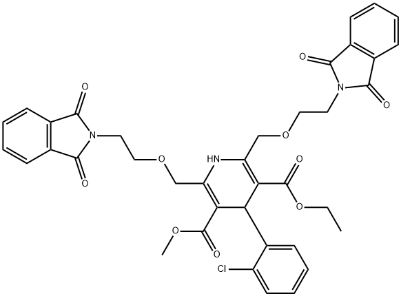 4-(2-Chlorophenyl)-2,6-bis[[2-(1,3-dihydro-1,3-dioxo-2H-isoindol-2-yl)ethoxy]Methyl]-1,4-dihydro-3,5-pyridinedicarboxylic Acid Ethyl Methyl Ester 结构式