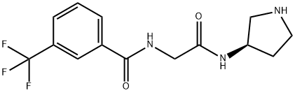 (R)-N-(2-氧代-2-(吡咯烷-3-基氨基)乙基)-3-(三氟甲基)苯甲酰胺 结构式
