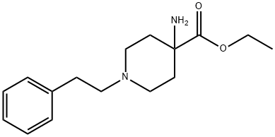 4-氨基-1-苯乙基哌啶-4-甲酸乙酯 结构式