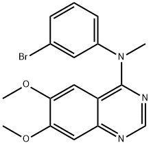 N-(3-溴苯基)-6,7-二甲氧基-N-甲基-4-喹唑啉胺 结构式