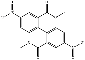 [1,1'-Biphenyl]-2,2'-dicarboxylicacid, 4,4'-dinitro-, 2,2'-diMethyl ester 结构式