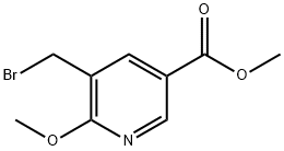5-(溴甲基)-6-甲氧基烟酸甲酯 结构式