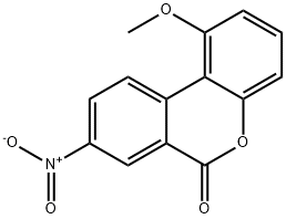 1-Methoxy-8-nitro-6H-dibenzo[b,d]pyran-6-one 结构式