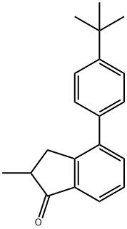 4-[4-叔丁基苯基]-2,3-二氢-2-甲基-1H-茚-1-酮 结构式