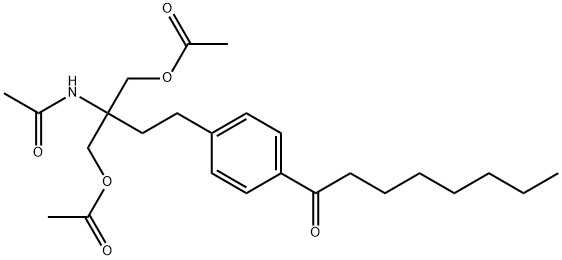 N-[1,1-双[(乙酰氧基)甲基]-3-[4-(1-氧代辛基)苯基]丙基]乙酰胺 结构式