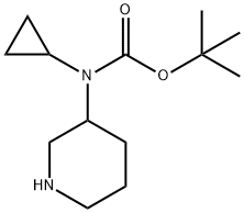 N-BOC-N-(3-哌啶基)环丙胺 结构式