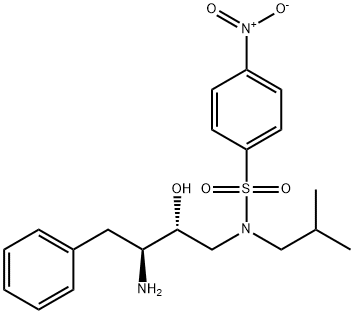 BenzenesulfonaMide,N-[(2R,3S)-3-aMino-2-hydroxy-4-phenylbutyl]-N-(2-Methylpropyl)-4-nitro- 结构式