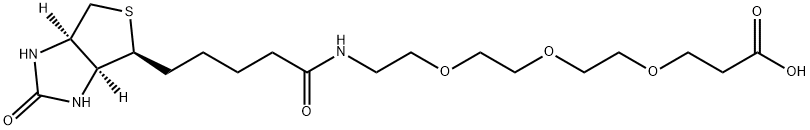 18-[(3AS,4S,6AR)-六氢-2-氧代-1H-噻吩并[3,4-D]咪唑-4-基]-14-氧代-4,7,10-三氧杂-13-氮杂十八烷酸 结构式
