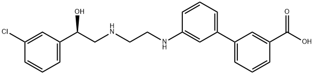 3'-[[2-[(2R)-2-(3-氯苯基)-2-羟基乙基]氨基]乙基]氨基]-[1,1'-联苯基]-3-羧酸 结构式