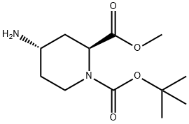 (2S,4S)-4-氨基-1,2-哌啶二甲酸 1-叔丁基 2-甲基酯 结构式