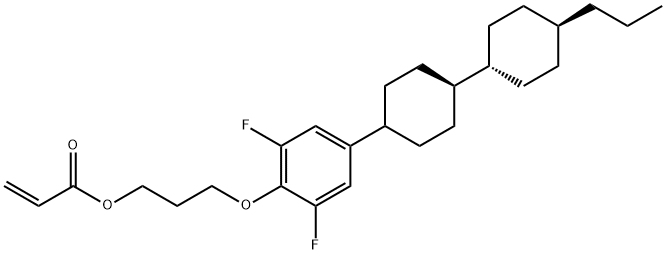 2-丙烯酸 3-[2,6-二氟-4-[(反式,反式)-4'-丙基[1,1'-联环己基]-4-基]苯氧基]丙基酯 结构式
