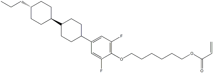 2-丙烯酸 6-[2,6-二氟-4-[(反式,反式)-4'-丙基[1,1'-联环己基]-4-基]苯氧基]己基酯 结构式