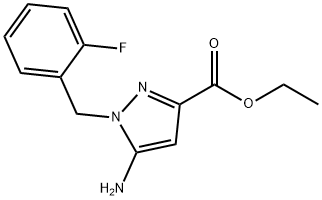5-氨基-1-(2-氟苄基)-1H-吡唑-3-羧酸乙酯 结构式