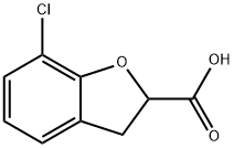 7-氯-2,3-二氢苯并呋喃-2-羧酸 结构式