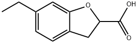 6-乙基-2,3-二氢苯并呋喃-2-羧酸 结构式