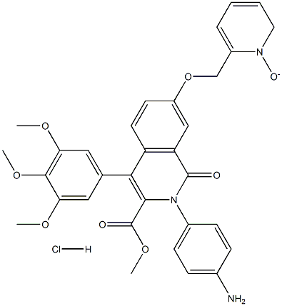 2-(4-AMinophenyl)-1,2-dihydro-7-[(1-oxido-2-pyridinyl)Methoxy]-1-oxo-4-(3,4,5-triMethoxyphenyl)-3-isoquinolinecarboxylic Acid Methyl Ester Monohydrochloride 结构式