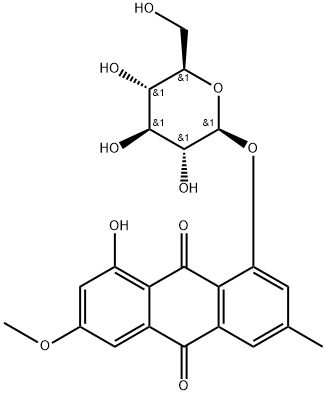 大黄素甲醚-1-O-BETA-D-葡萄糖苷 结构式