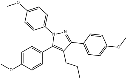 4-n-propyl-1-(4-Methoxyphenyl)-3,5-bis(4-Methoxyphenyl)pyrazole 结构式