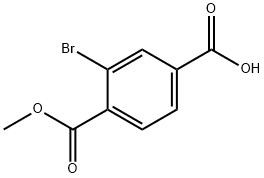 3-溴-4-(甲氧羰基)苯甲酸 结构式
