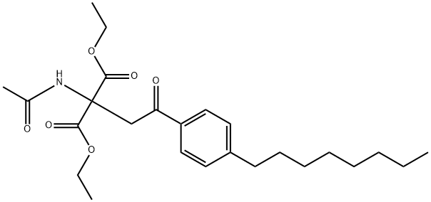 2-(乙酰氨基)-2-[2-(4-辛基苯基)-2-氧代乙基]-丙二酸 1,3-二乙酯 结构式