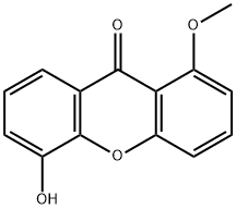 5-羟基-1-甲氧基-9H-氧杂蒽-9-酮 结构式
