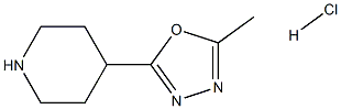 2-甲基-5-(哌啶-4-基)-1,3,4-噁二唑盐酸盐 结构式