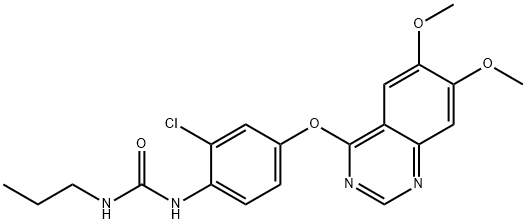 N-[2-氯-4-[(6,7-二甲氧基-4-喹唑啉基)氧基]苯基]-N'-丙基脲 结构式
