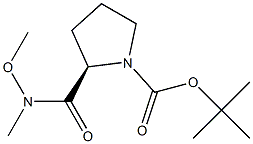 (R)-1-BOC-N-甲基-N-甲氧基-2-吡咯烷甲酰胺 结构式