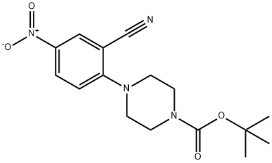 4-(2-氰基-4-硝基苯基)哌嗪-1-甲酸叔丁酯 结构式