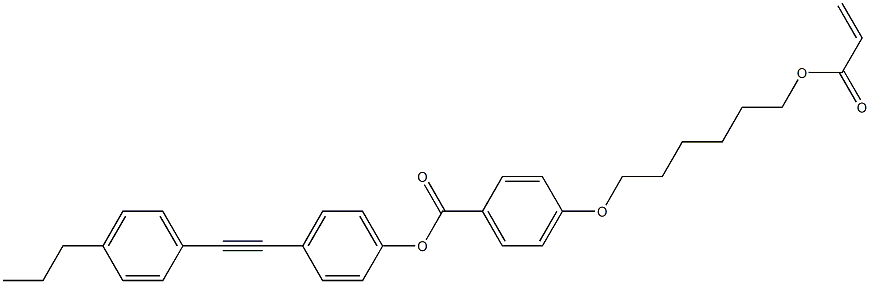 4-[[6-[(1-氧代-2-丙烯基)氧基]己基]氧基]-苯甲酸 4-[(4-丙基苯基)乙炔基]苯基酯 结构式