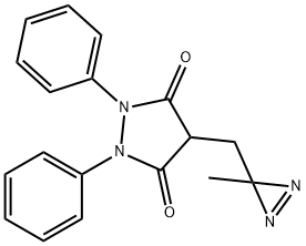 4-[(3-甲基-3H-双吖丙啶-3-基)甲基]-1,2-二苯基-3,5-吡唑烷二酮 结构式