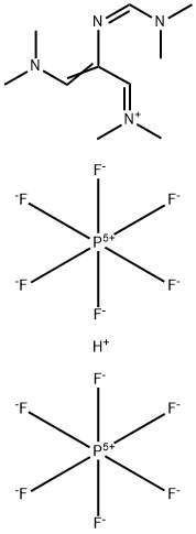 N-[2-[[(二甲氨基)亚甲基]氨基]-3-(二甲氨基)-2-丙烯-1-亚基]-N-甲基甲胺氢六氟磷酸盐 结构式