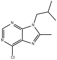 6-Chloro-9-isobutyl-8-Methyl-9H-purine 结构式