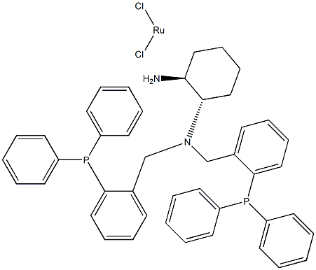 二氯{(1S,2S)-N,N-双[2 -(二苯基膦基)苄基]环己烷-1-1,2 - 二胺}钌(II) 结构式