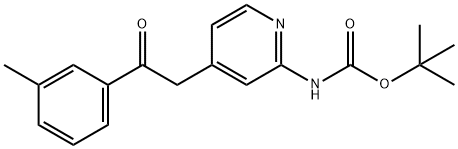 tert-butyl (4-(2-oxo-2-(M-tolyl)ethyl)pyridin-2-yl)carbaMate 结构式