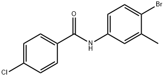 N-(4-溴-3-甲基苯基)-4-氯苯甲酰胺 结构式