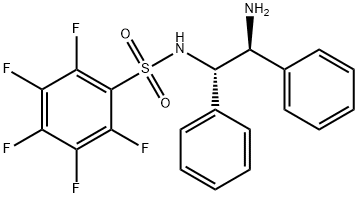 N-[(1S,2S)-2-氨基-1,2-二苯基乙基]-2,3,4,5,6-五氟苯亚磺酰胺 结构式