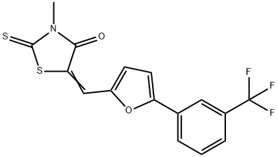 4-Thiazolidinone, 3-Methyl-2-thioxo-5-[[5-[3-(trifluoroMethyl)phenyl]-2-furanyl]Methylene]- 结构式