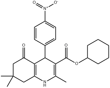 1,4,5,6,7,8-六氢-2,7,7-三甲基-4-(4-硝基苯基)-5-氧代-3-喹啉羧酸环己基酯 结构式
