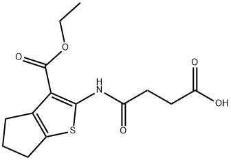 2-(3-羧基-丙酰氨基)-5,6-二氢-环戊戊二烯并[B]噻吩-3-甲酸乙酯 结构式