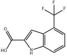 1H-吲哚-2-羧酸,4-三氟甲基4-三氟甲基吲哚-2-羧酸 结构式
