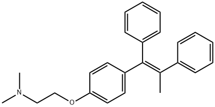 (E)-2-[4-(1,2-二苯基-1-丙烯基)苯氧基]-N,N-二甲基乙胺 结构式