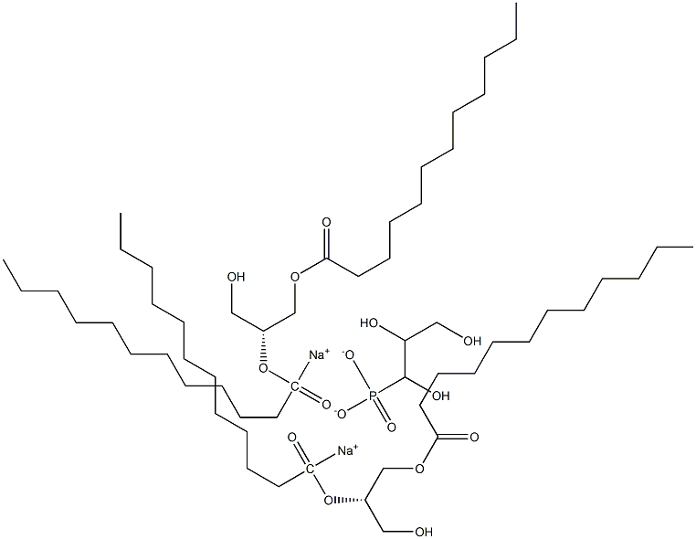 1,2-二月桂酰-SN-甘油-3-磷酸甘油,钠盐(DLPG) 结构式