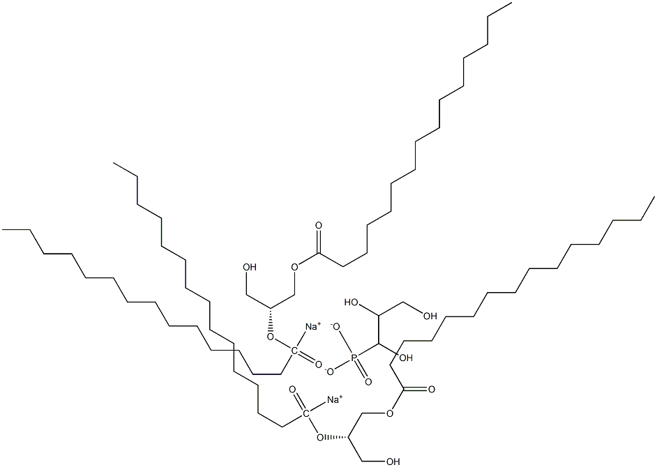 1,2-DIPENTADECANOYL-SN-GLYCERO-3-PHOSPHO-(1'-RAC-GLYCEROL) (SODIUM SALT);15:0 PG 结构式