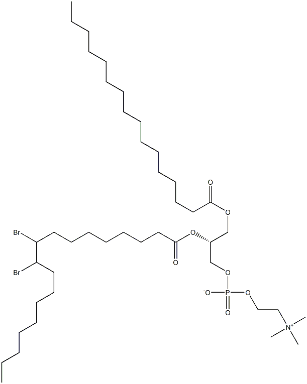 1-PALMITOYL-2-(9,10-DIBROMO)STEAROYL-SN-GLYCERO-3-PHOSPHOCHOLINE;16:0-18:0 (9-10BR) PC 结构式
